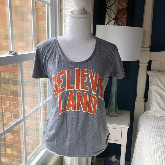 HOMAGE Tops - Homage size medium Cleveland Browns grey and orange believeland T shirt